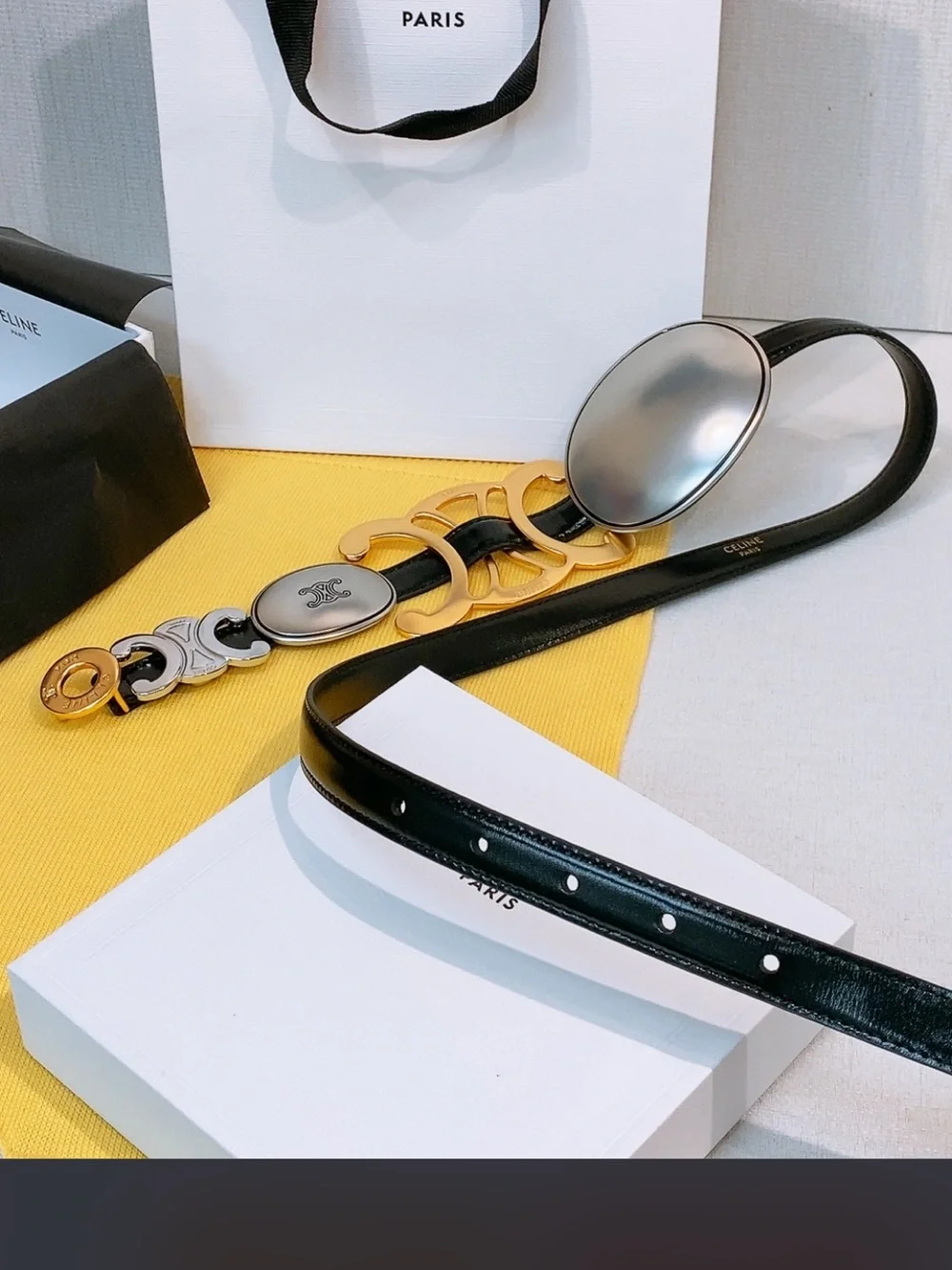 Celine. Arc de Triomphe. Multiple Hardware Interchangeable Belt